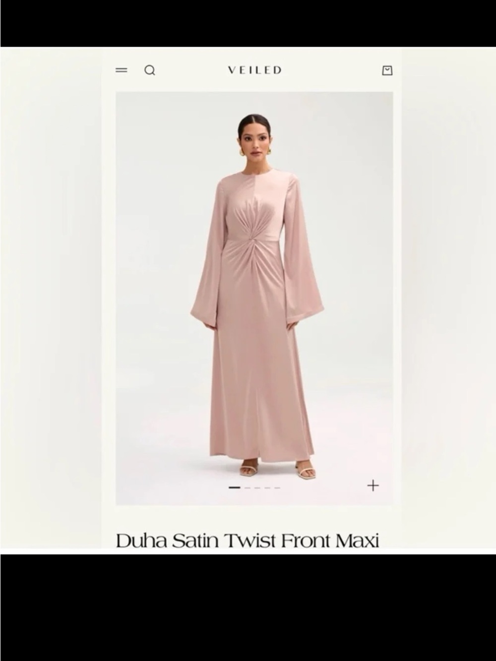 NWT Veiled Duha Satin Twist Front Maxi Dress in Dusty Mauve Size XL - Picture 5 of 12